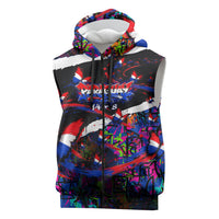 Paraguay Flag Day Sleeveless Zip Hoodie Colorful Graffiti Map Butterflies