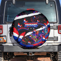 Paraguay Flag Day Spare Tire Cover Colorful Graffiti Map Butterflies