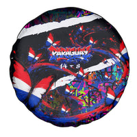 Paraguay Flag Day Spare Tire Cover Colorful Graffiti Map Butterflies