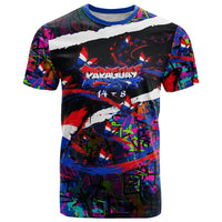 Paraguay Flag Day T Shirt Colorful Graffiti Map Butterflies