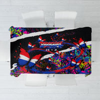Paraguay Flag Day Tablecloth Colorful Graffiti Map Butterflies
