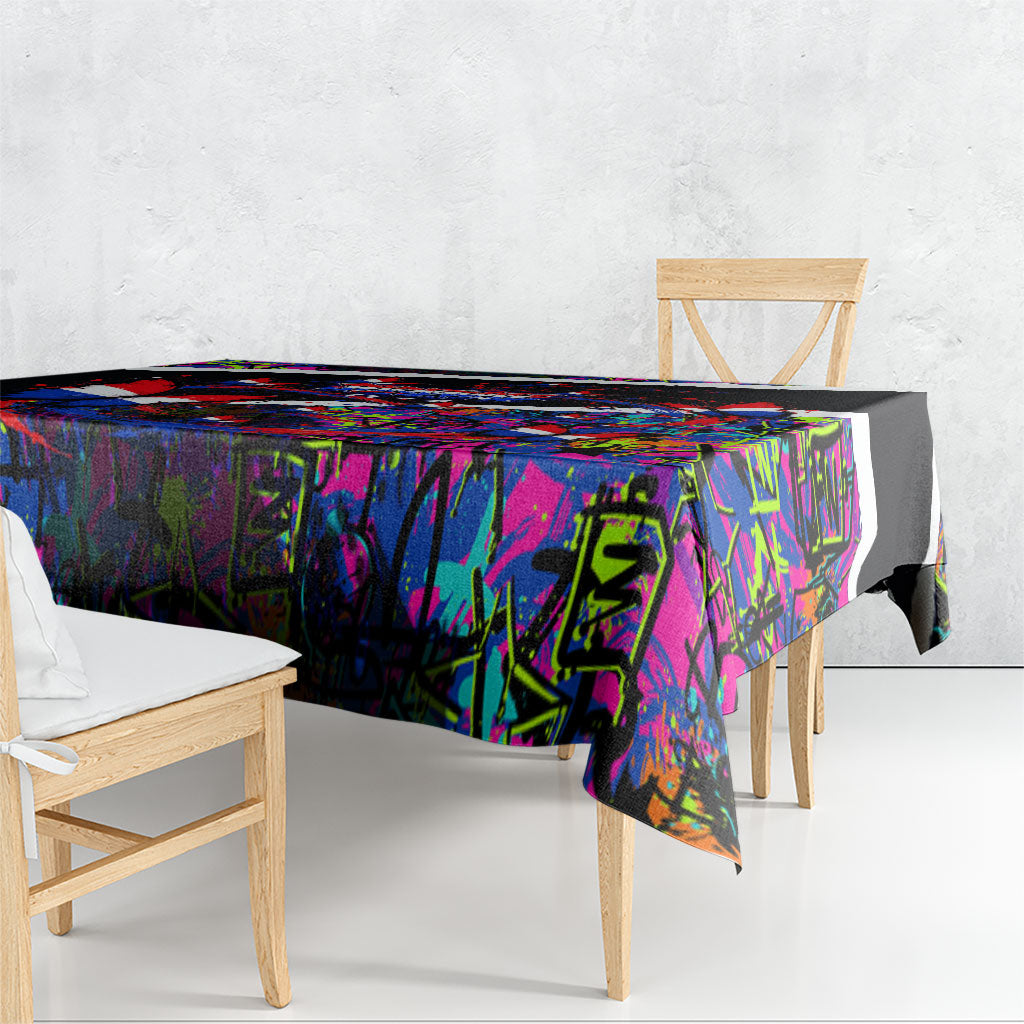 Paraguay Flag Day Tablecloth Colorful Graffiti Map Butterflies