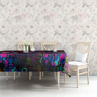 Paraguay Flag Day Tablecloth Colorful Graffiti Map Butterflies