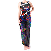 Paraguay Flag Day Tank Maxi Dress Colorful Graffiti Map Butterflies