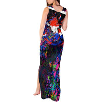 Paraguay Flag Day Tank Maxi Dress Colorful Graffiti Map Butterflies
