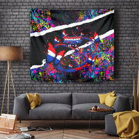 Paraguay Flag Day Tapestry Colorful Graffiti Map Butterflies