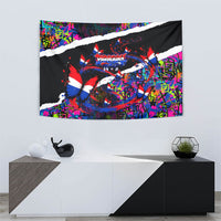 Paraguay Flag Day Tapestry Colorful Graffiti Map Butterflies