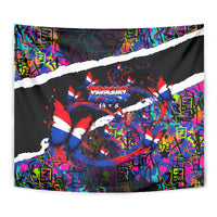 Paraguay Flag Day Tapestry Colorful Graffiti Map Butterflies