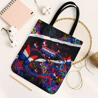 Paraguay Flag Day Tote Bag Colorful Graffiti Map Butterflies