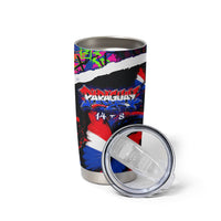 Paraguay Flag Day Tumbler Cup Colorful Graffiti Map Butterflies