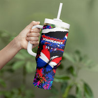 Paraguay Flag Day Tumbler With Handle Colorful Graffiti Map Butterflies