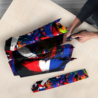 Paraguay Flag Day Umbrella Colorful Graffiti Map Butterflies