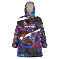 Paraguay Flag Day Wearable Blanket Hoodie Colorful Graffiti Map Butterflies