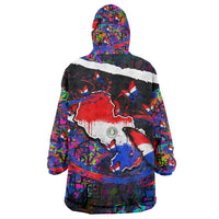 Paraguay Flag Day Wearable Blanket Hoodie Colorful Graffiti Map Butterflies