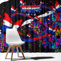 Paraguay Flag Day Window Curtain Colorful Graffiti Map Butterflies