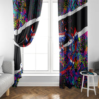 Paraguay Flag Day Window Curtain Colorful Graffiti Map Butterflies