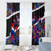 Paraguay Flag Day Window Curtain Colorful Graffiti Map Butterflies