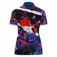 Paraguay Flag Day Women Polo Shirt Colorful Graffiti Map Butterflies