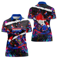 Paraguay Flag Day Women Polo Shirt Colorful Graffiti Map Butterflies