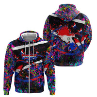 Paraguay Flag Day Zip Hoodie Colorful Graffiti Map Butterflies