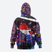 Paraguay Flag Day Zip Hoodie Colorful Graffiti Map Butterflies