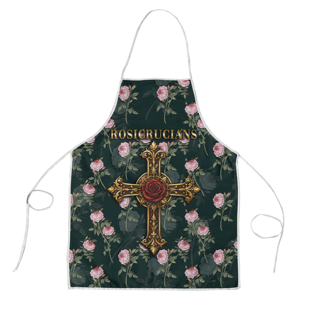 Rosicrucian Order Rose Cross Apron Gothic Baroque Crucifix Vintage Floral