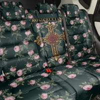 Rosicrucian Order Rose Cross Back Car Seat Cover Gothic Baroque Crucifix Vintage Floral
