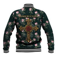 Rosicrucian Order Rose Cross Baseball Jacket Gothic Baroque Crucifix Vintage Floral