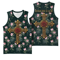 Rosicrucian Order Rose Cross Basketball Jersey Gothic Baroque Crucifix Vintage Floral