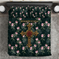 Rosicrucian Order Rose Cross Bedding Set Gothic Baroque Crucifix Vintage Floral