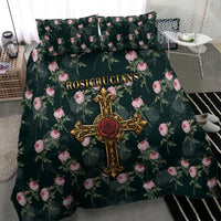 Rosicrucian Order Rose Cross Bedding Set Gothic Baroque Crucifix Vintage Floral