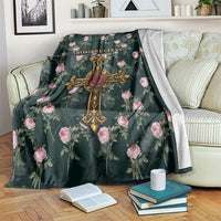 Rosicrucian Order Rose Cross Blanket Gothic Baroque Crucifix Vintage Floral