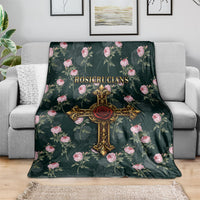 Rosicrucian Order Rose Cross Blanket Gothic Baroque Crucifix Vintage Floral
