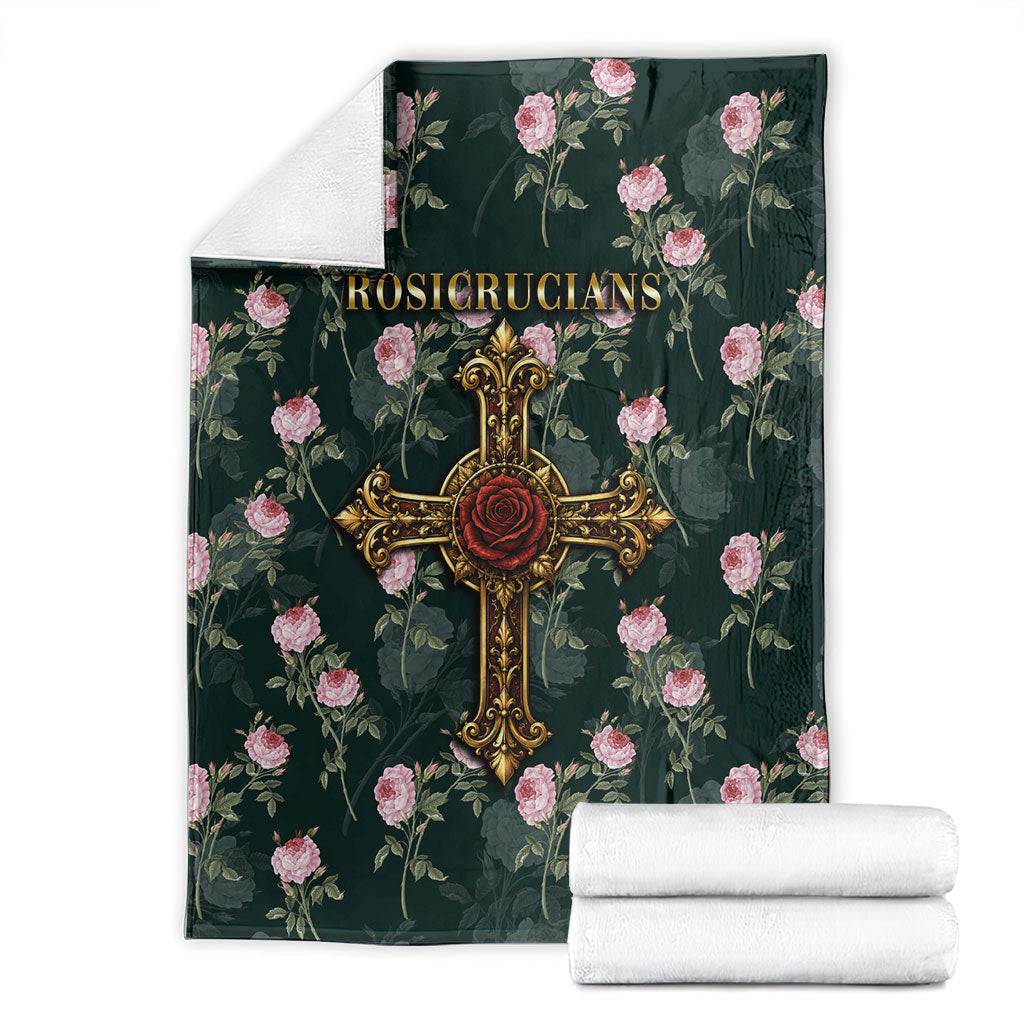 Rosicrucian Order Rose Cross Blanket Gothic Baroque Crucifix Vintage Floral