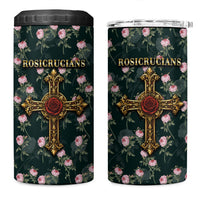 Rosicrucian Order Rose Cross 4 in 1 Can Cooler Tumbler Gothic Baroque Crucifix Vintage Floral