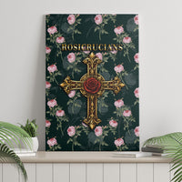 Rosicrucian Order Rose Cross Canvas Wall Art Gothic Baroque Crucifix Vintage Floral