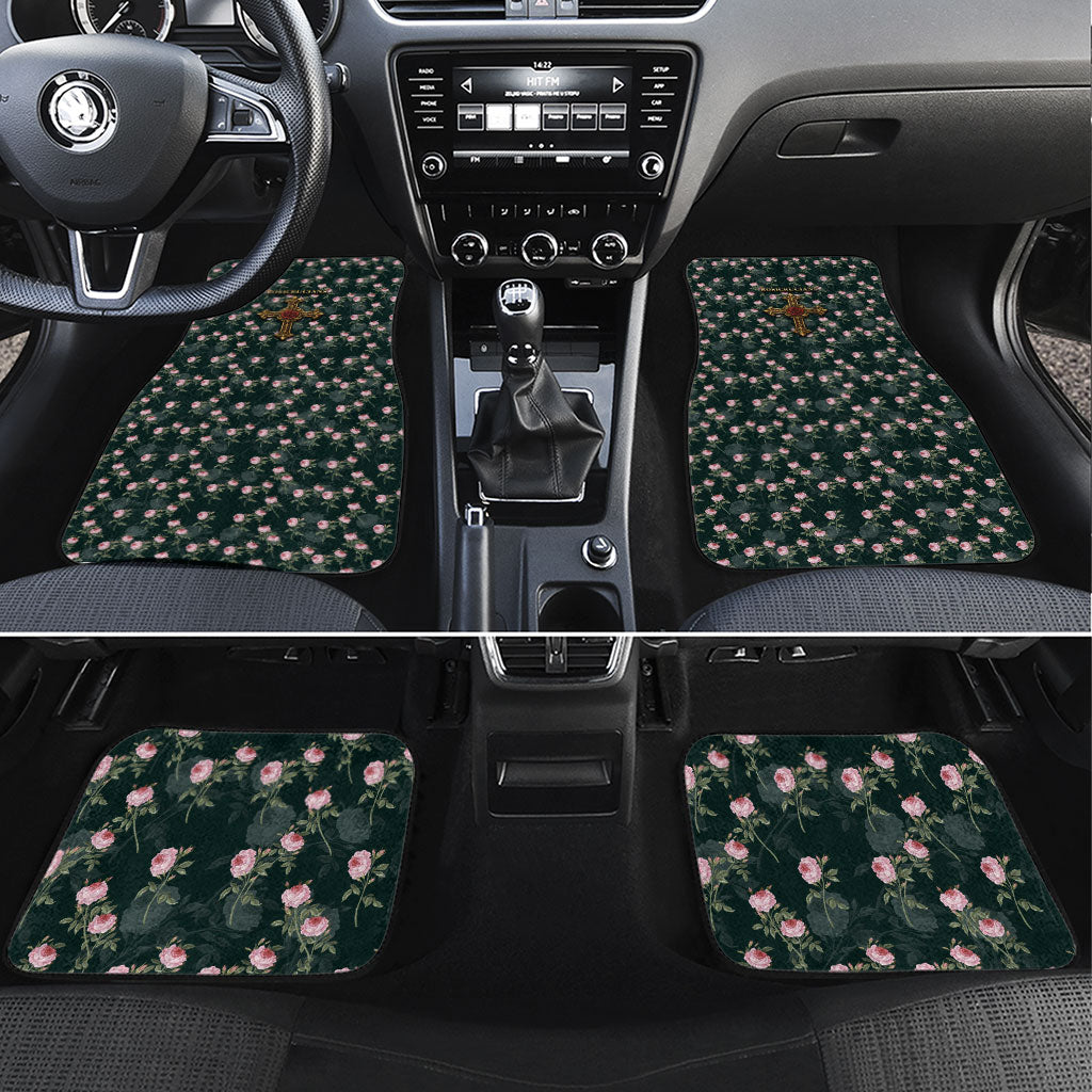 Rosicrucian Order Rose Cross Car Mats Gothic Baroque Crucifix Vintage Floral