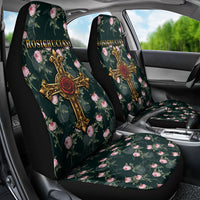 Rosicrucian Order Rose Cross Car Seat Cover Gothic Baroque Crucifix Vintage Floral