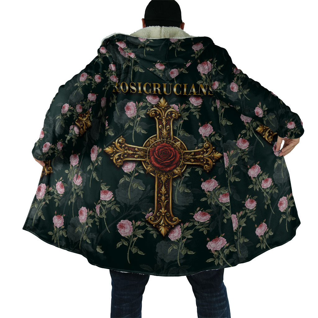Rosicrucian Order Rose Cross Cloak Gothic Baroque Crucifix Vintage Floral