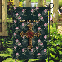 Rosicrucian Order Rose Cross Garden Flag Gothic Baroque Crucifix Vintage Floral