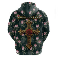 Rosicrucian Order Rose Cross Hoodie Gothic Baroque Crucifix Vintage Floral