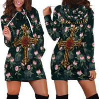 Rosicrucian Order Rose Cross Hoodie Dress Gothic Baroque Crucifix Vintage Floral