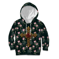 Rosicrucian Order Rose Cross Kid Hoodie Gothic Baroque Crucifix Vintage Floral