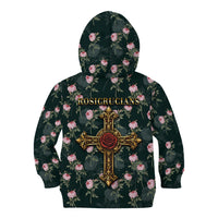Rosicrucian Order Rose Cross Kid Hoodie Gothic Baroque Crucifix Vintage Floral