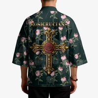 Rosicrucian Order Rose Cross Kimono Gothic Baroque Crucifix Vintage Floral