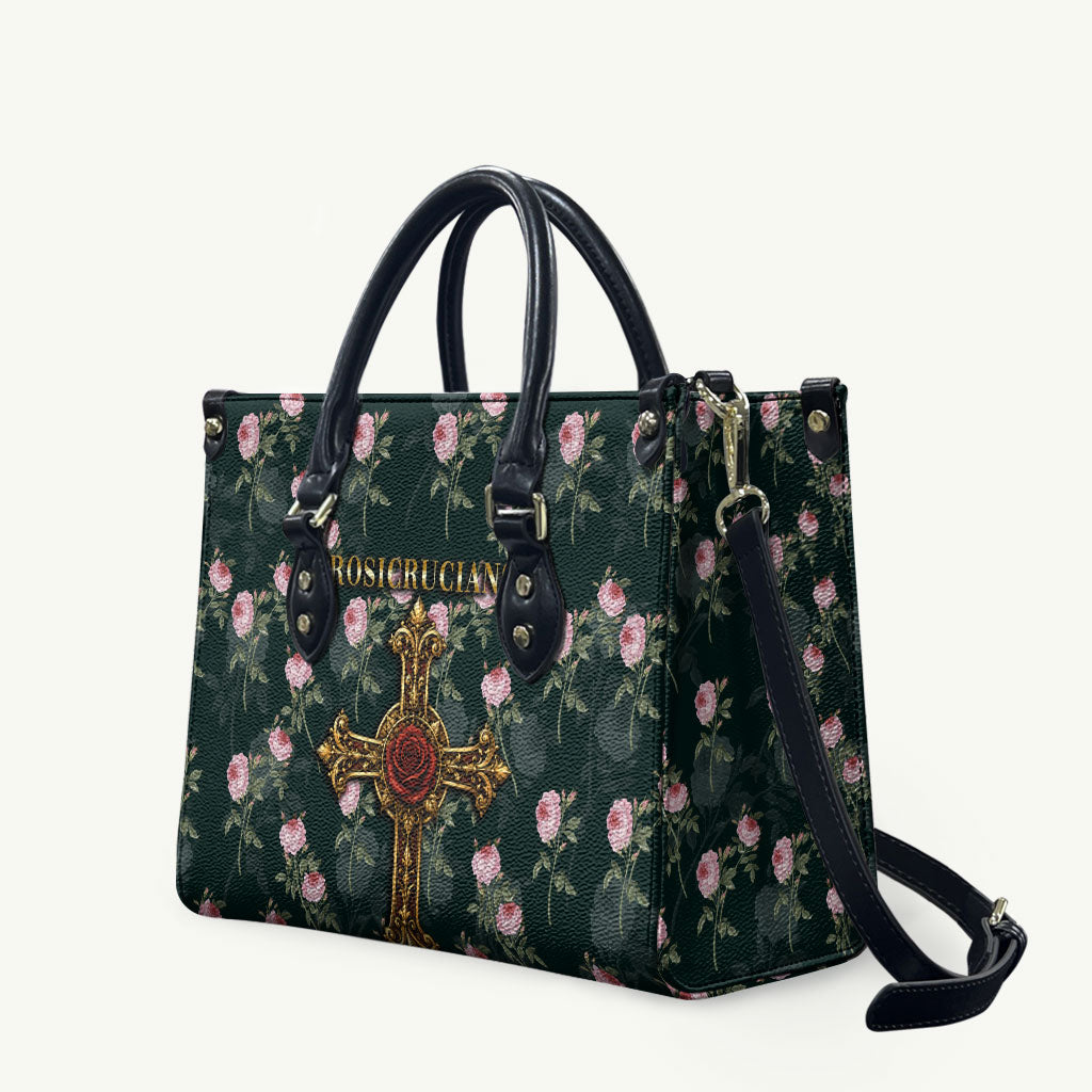 Rosicrucian Order Rose Cross Leather Bag Gothic Baroque Crucifix Vintage Floral