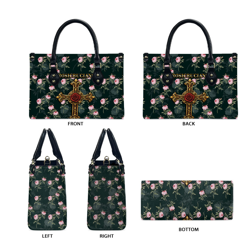 Rosicrucian Order Rose Cross Leather Bag Gothic Baroque Crucifix Vintage Floral