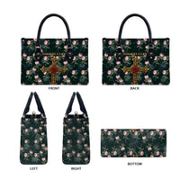 Rosicrucian Order Rose Cross Leather Bag Gothic Baroque Crucifix Vintage Floral
