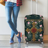 Rosicrucian Order Rose Cross Luggage Cover Gothic Baroque Crucifix Vintage Floral
