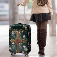 Rosicrucian Order Rose Cross Luggage Cover Gothic Baroque Crucifix Vintage Floral